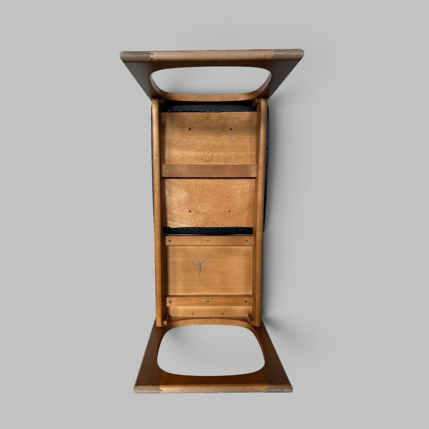 Vintage Wooden Telephone Table with Black Vinyl Seat