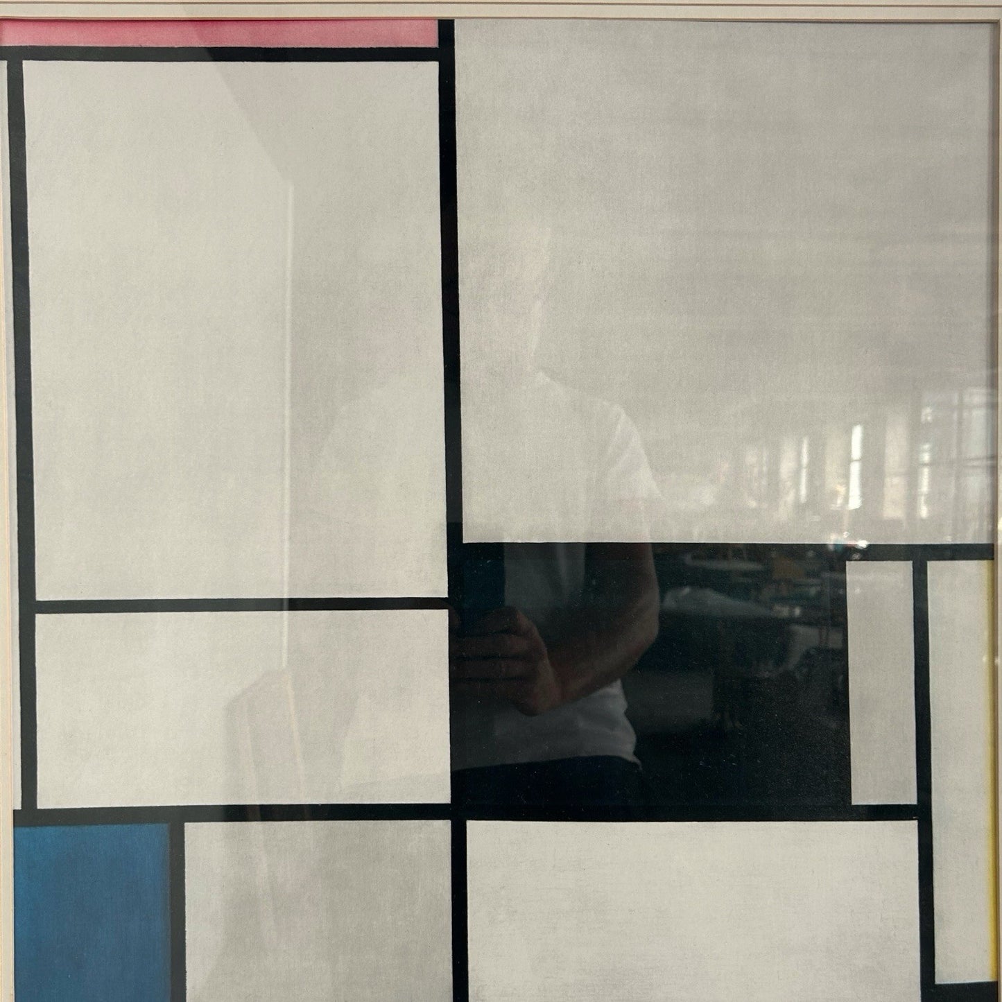 Framed Piet Mondrian Print Composition No. 2 in Black Frame (66x76.5cm)