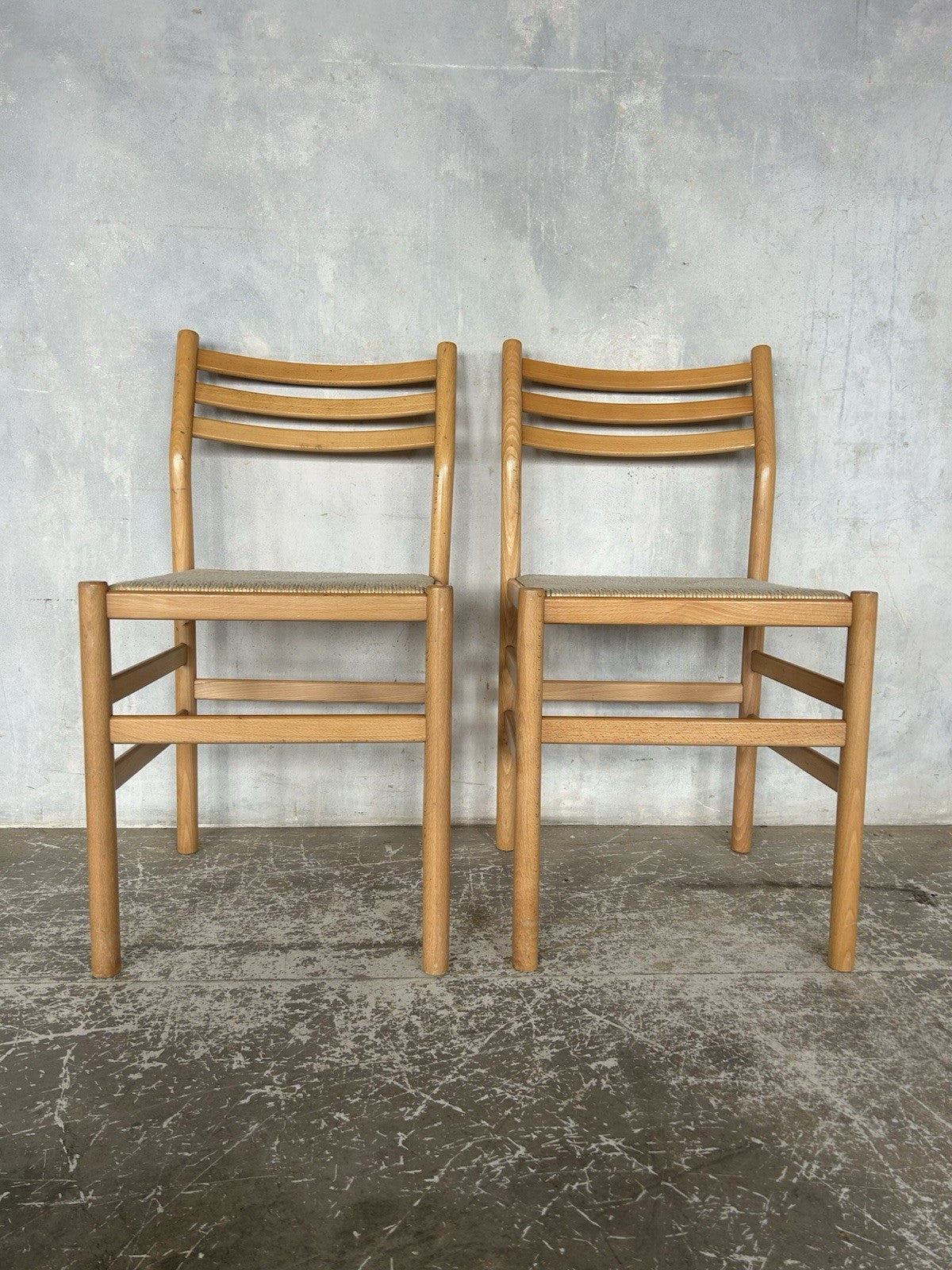 Pair Of Vintage Mid Century Scandinavian Style Teak Dining Chairs
