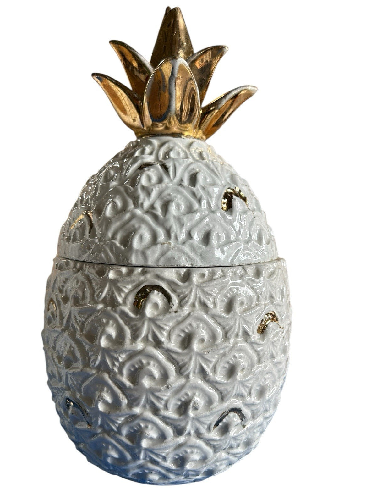 Pair Of Vintage Italian Ceramic Pineapples