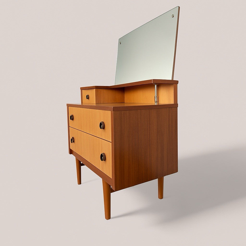 Mid Century Dressing Table with Mirror – 1960s Teak