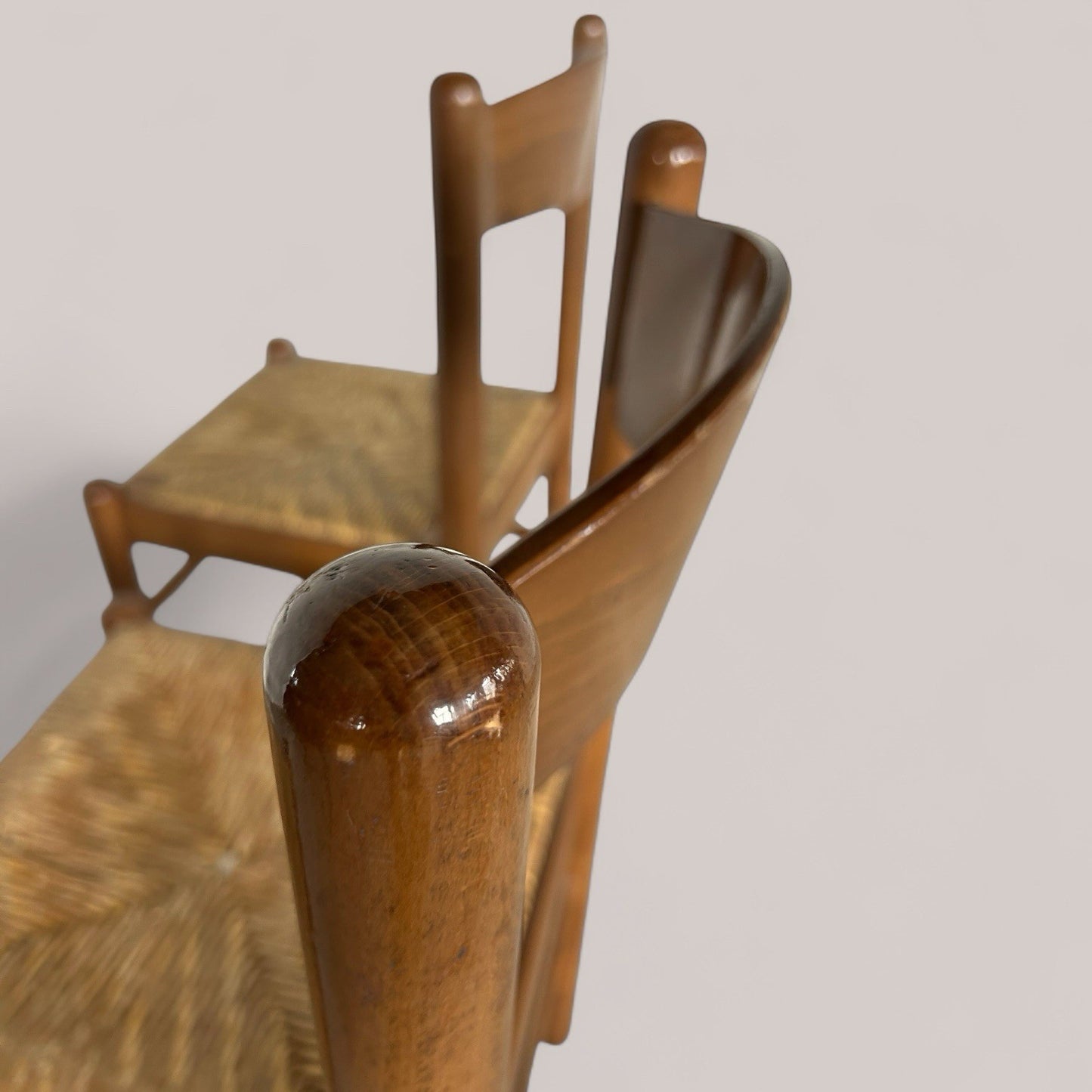 Pair of Italian Rush Dining Chairs