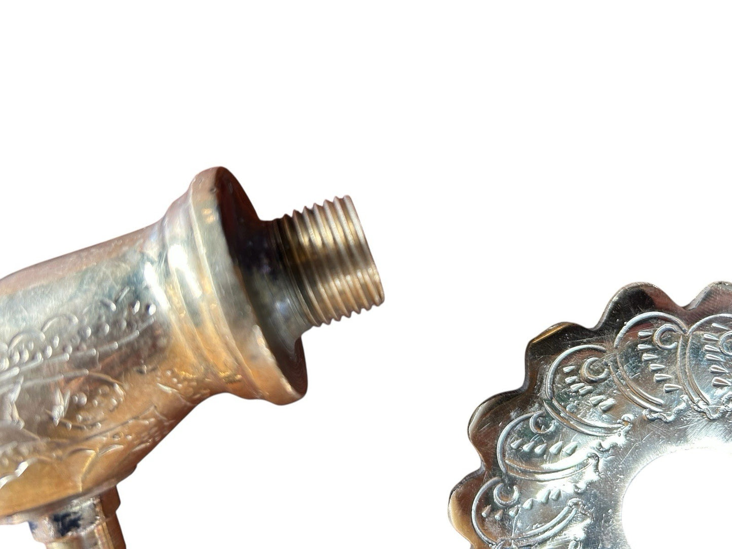 Hand engraved Moroccan BRASS gold colour wall mounted wash basin faucet tap