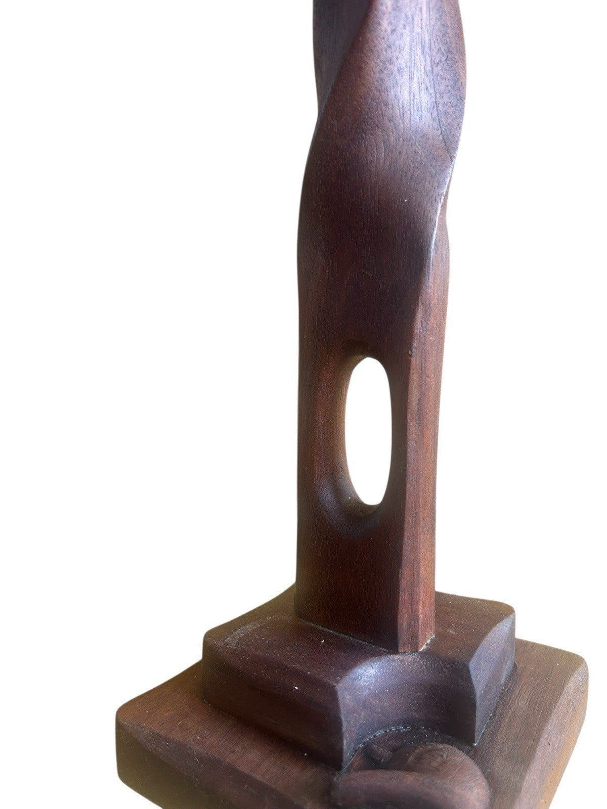 Hand Carved Vintage Teak Table Lamp