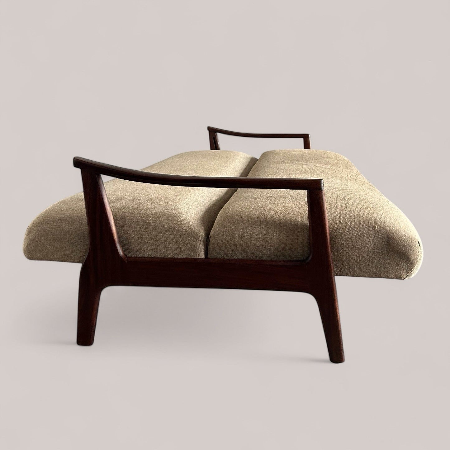 Danish Mid Century Day Bed Sofa Bed with Teak Frame