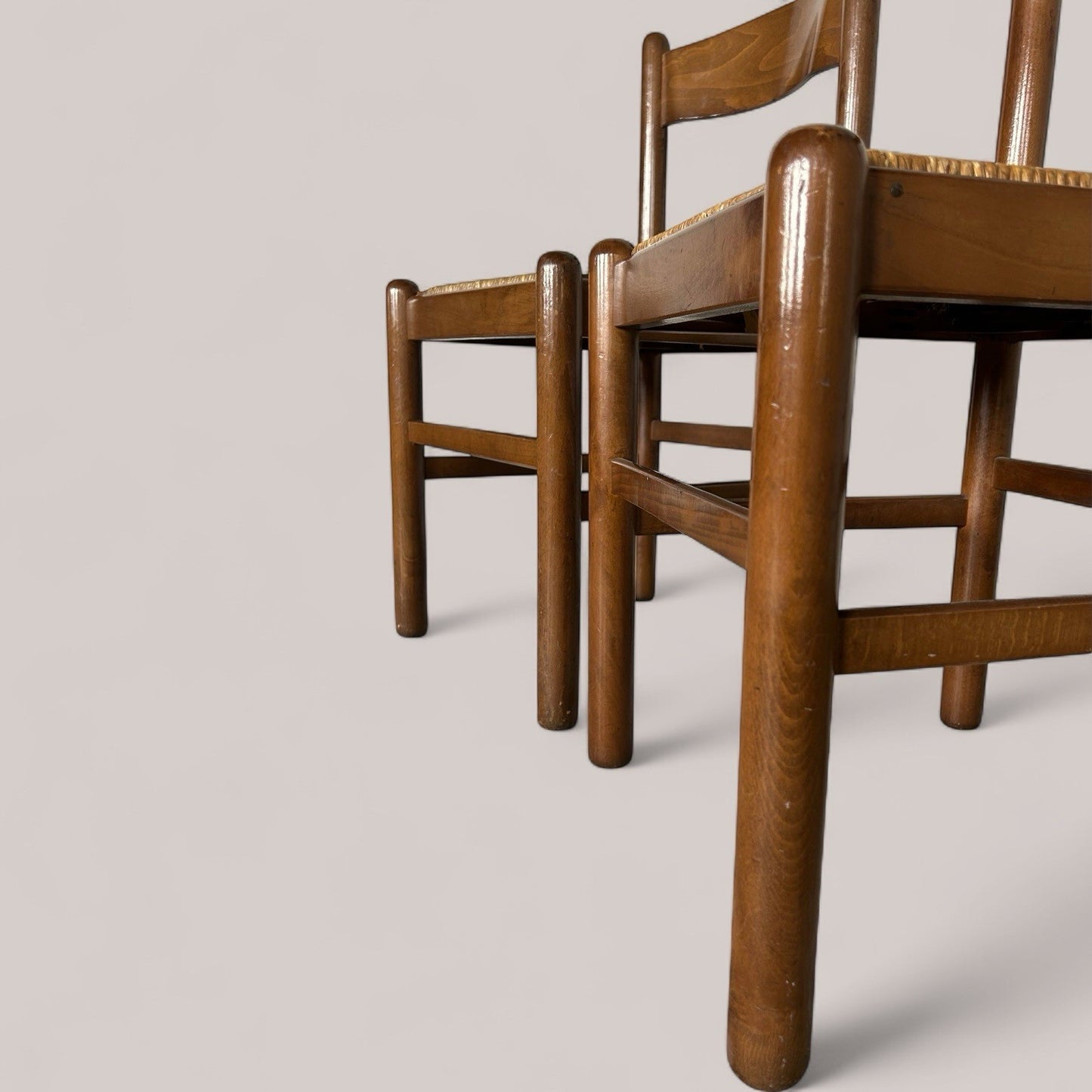 Pair of Italian Rush Dining Chairs