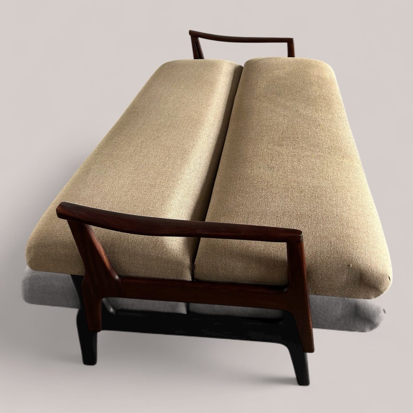 Danish Mid Century Day Bed Sofa Bed with Teak Frame