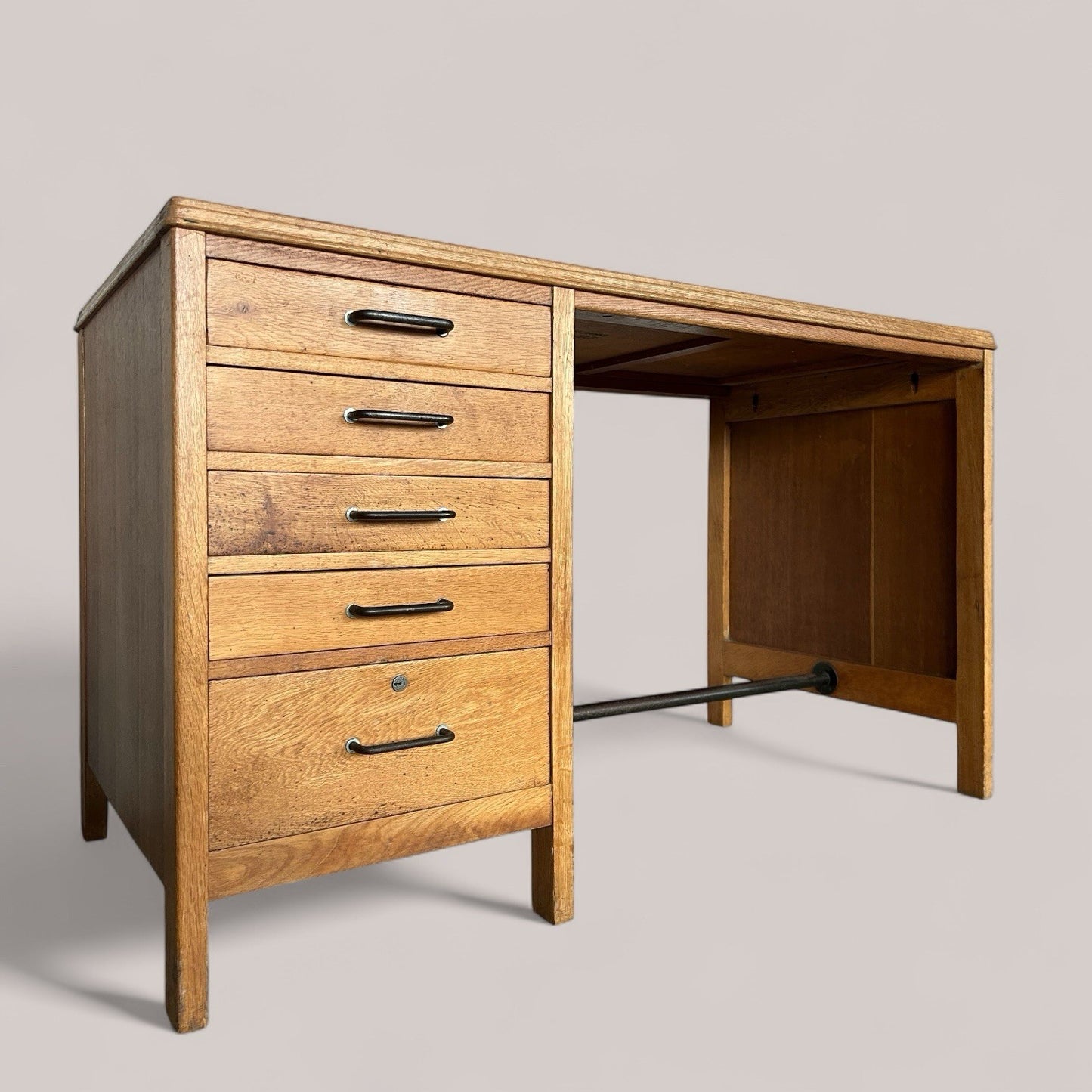 1960s light oak desk by Enham Industries