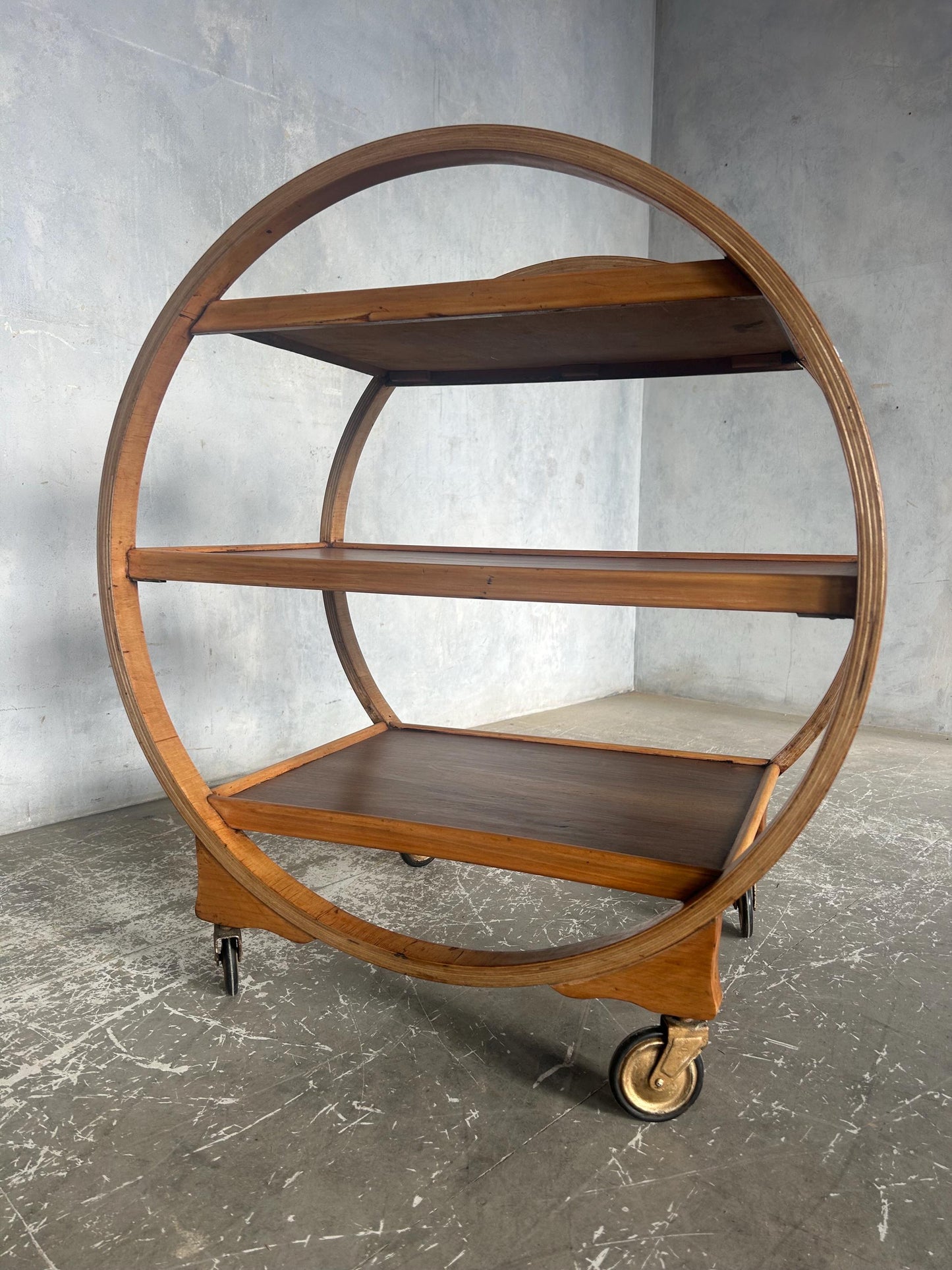 Art Deco 1930s Circular Drinks Trolley / hostess trolley