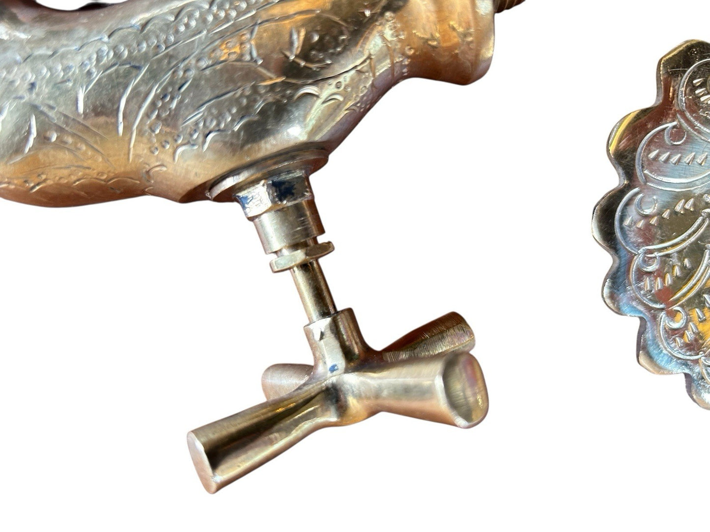 Hand engraved Moroccan BRASS gold colour wall mounted wash basin faucet tap