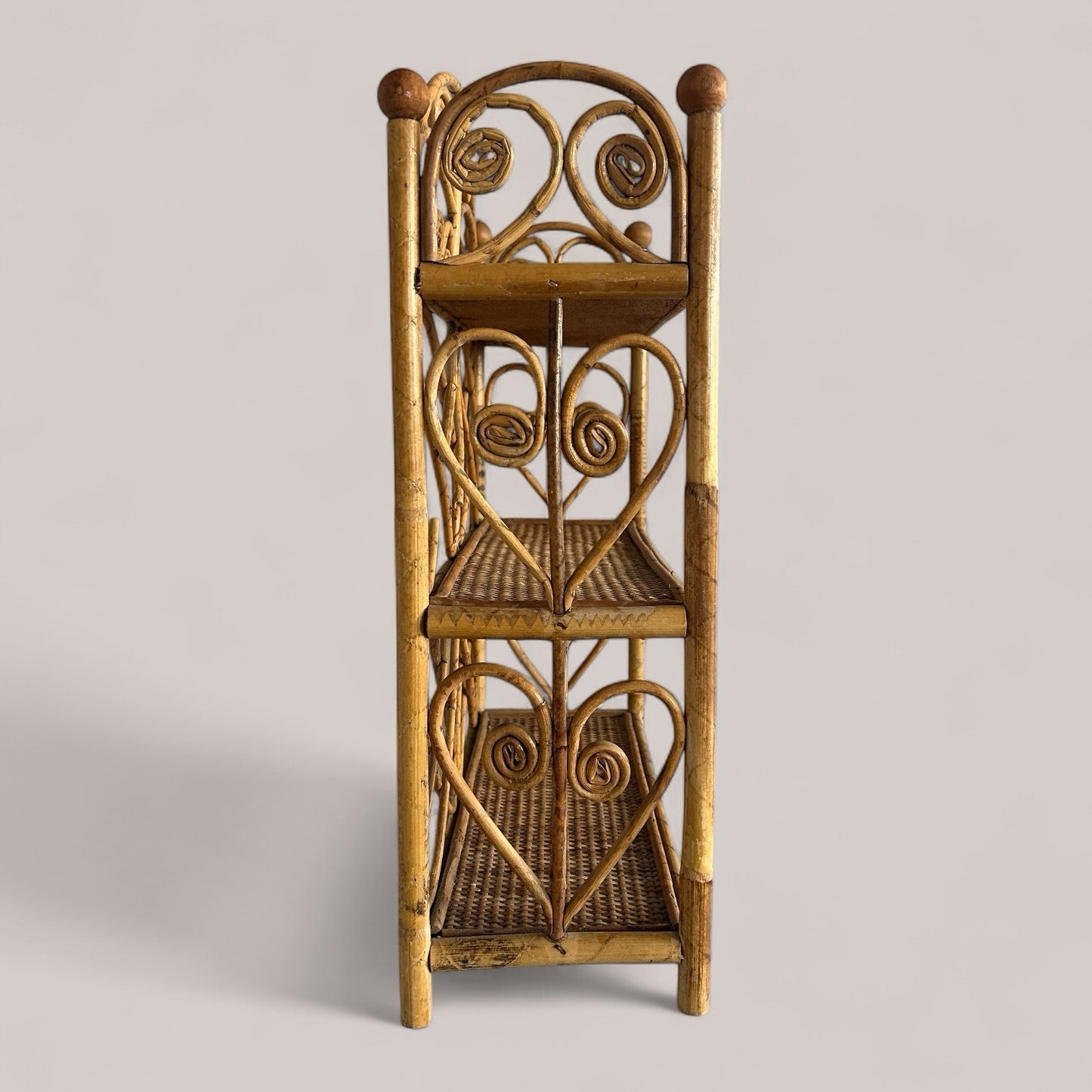 Vintage Bamboo Cane Shelf Unit