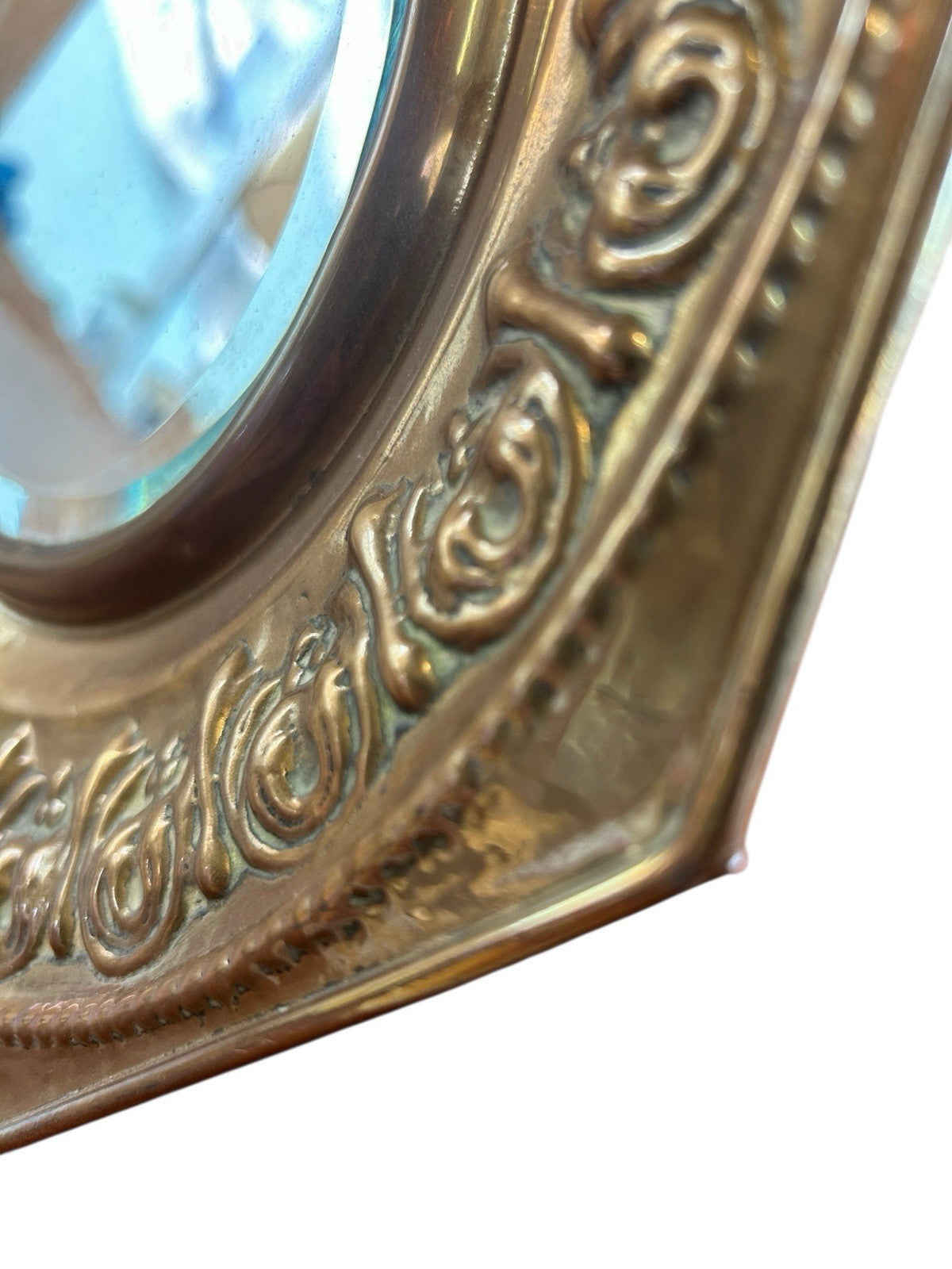 Vintage Brass Mirror With Stand