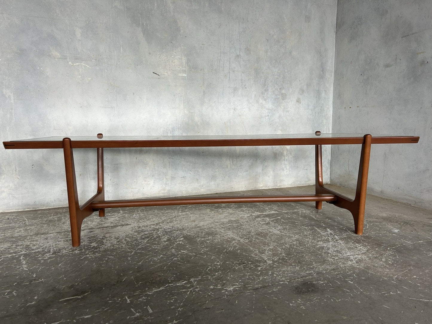 Mid Century Teak And Glass Coffee Table