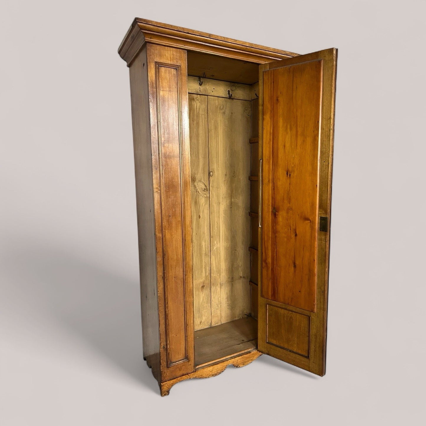 Victorian Pine Mirrored Hall Cupboard / Coat Armoire