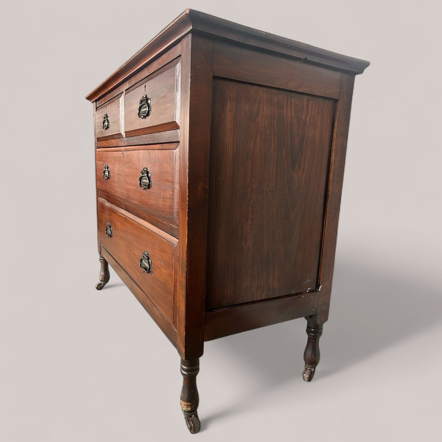 Edwardian Mahogany Chest of Drawers on Ceramic Castors c.1910