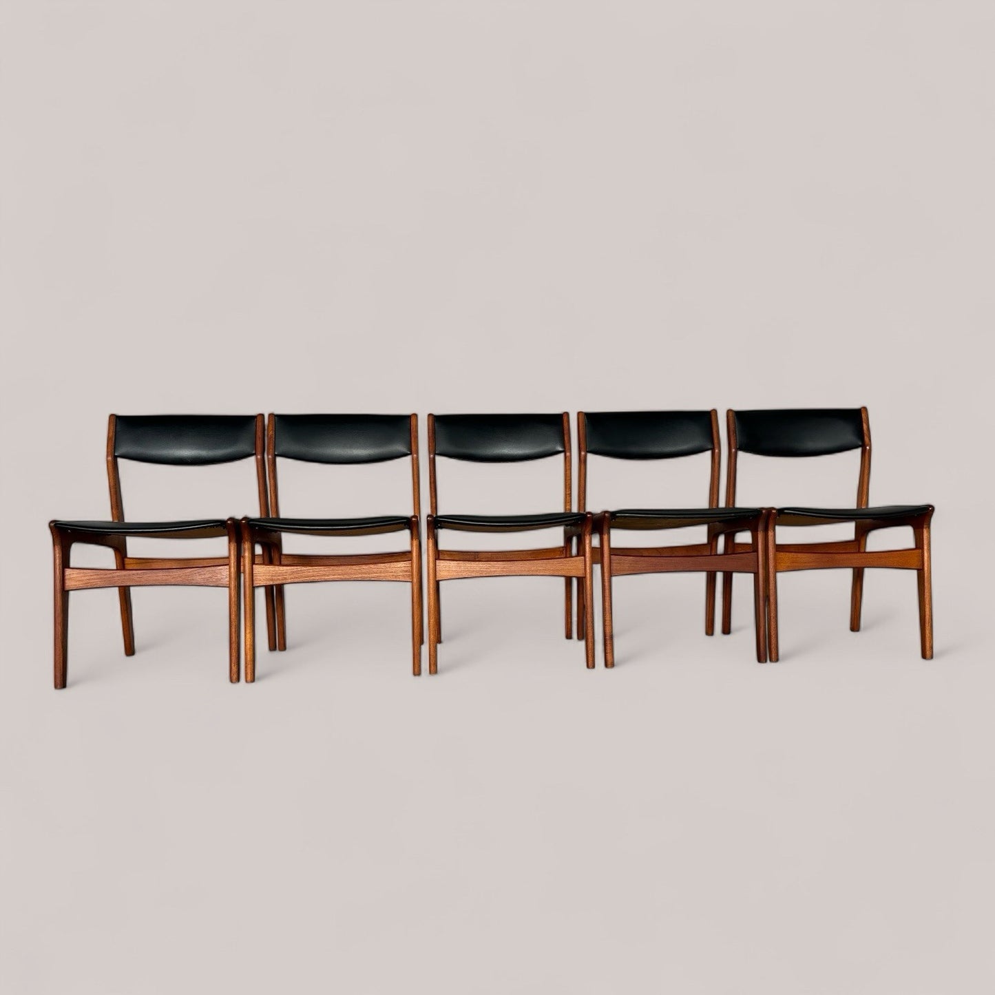Set of 4 Danish Retro Mid Century Teak Dining Chairs by Erik Buch