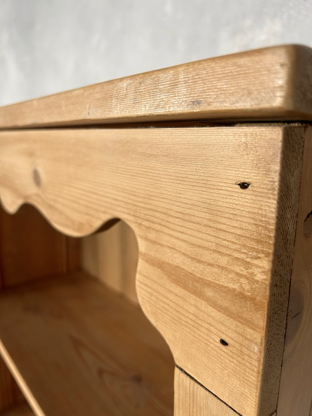 Vintage Solid Pine Rustic Bookcase / Shelving Unit