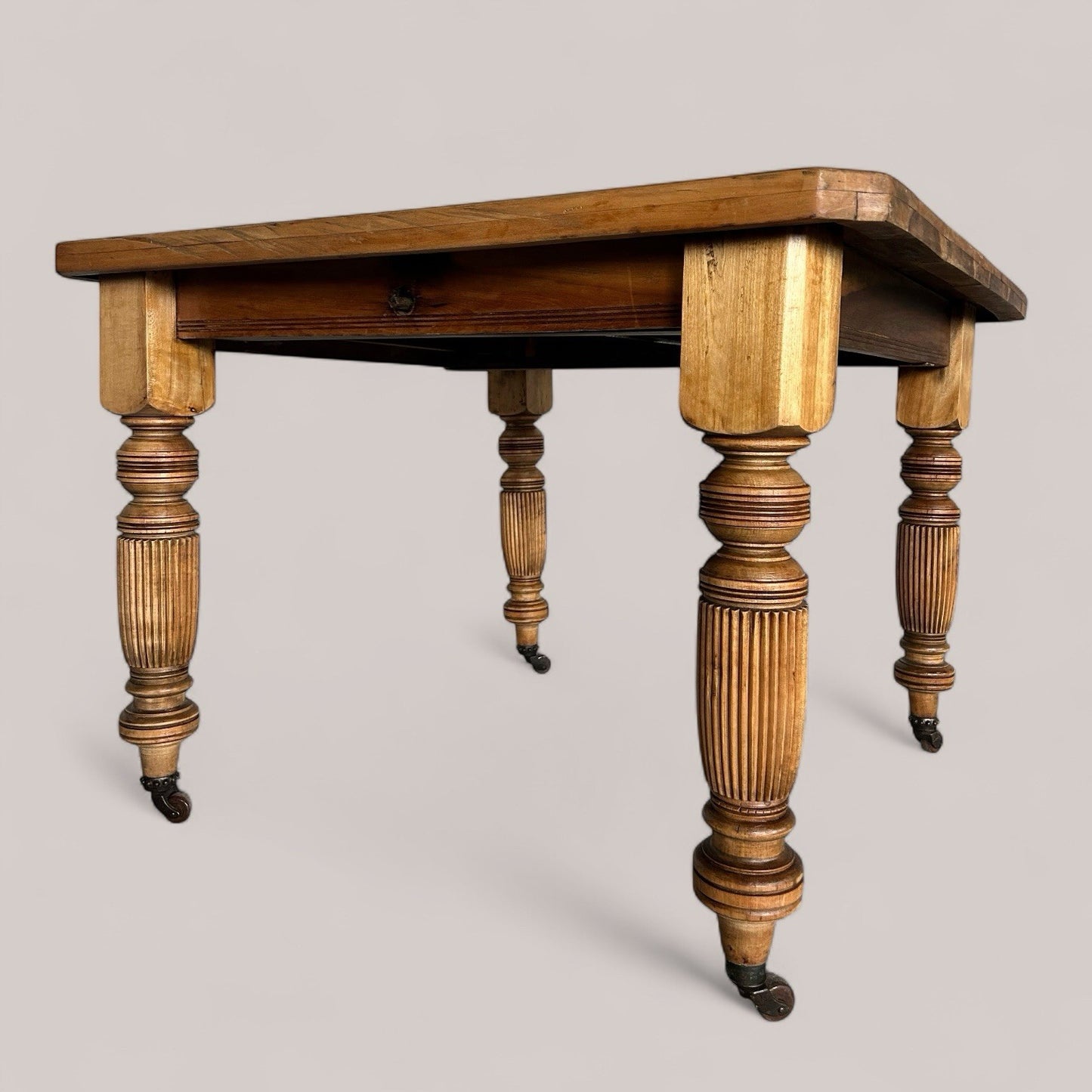 Victorian Wind Out stripped Pine Dining Table by Joseph Fitter