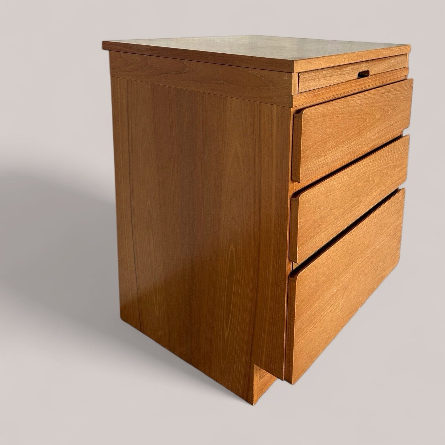 Tapley 33 Teak Desk with Three Drawers and Pull-Out Writing Surface