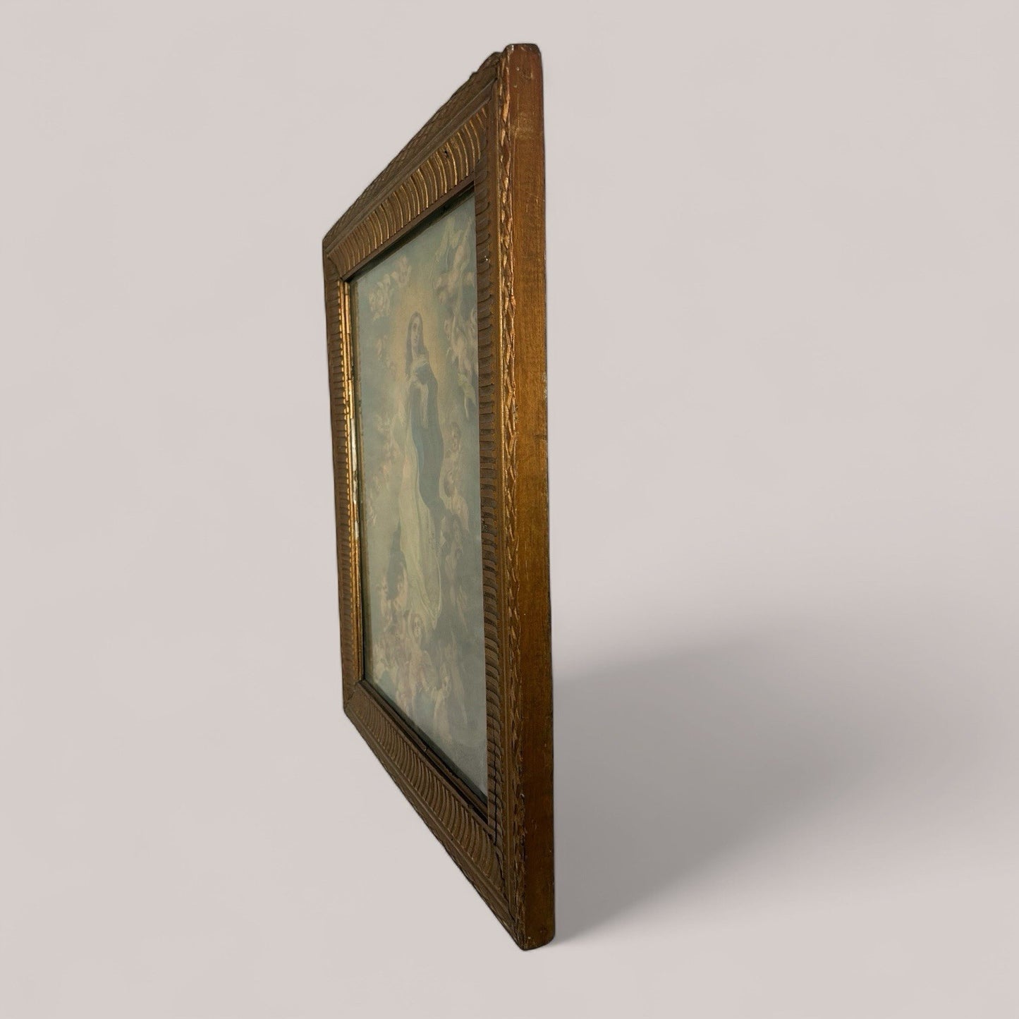 Gilt framed antique print - immaculate conception