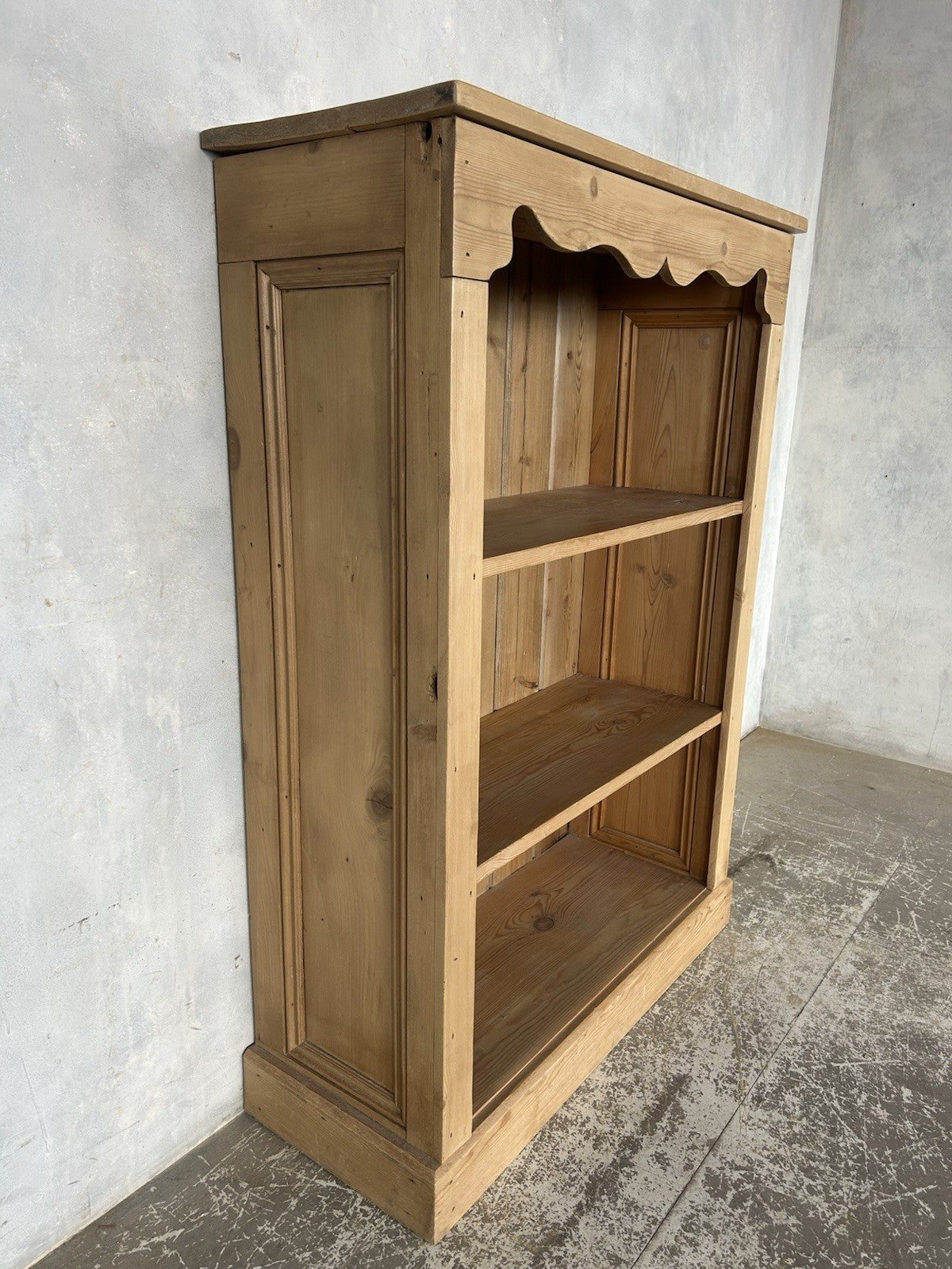 Vintage Solid Pine Rustic Bookcase / Shelving Unit