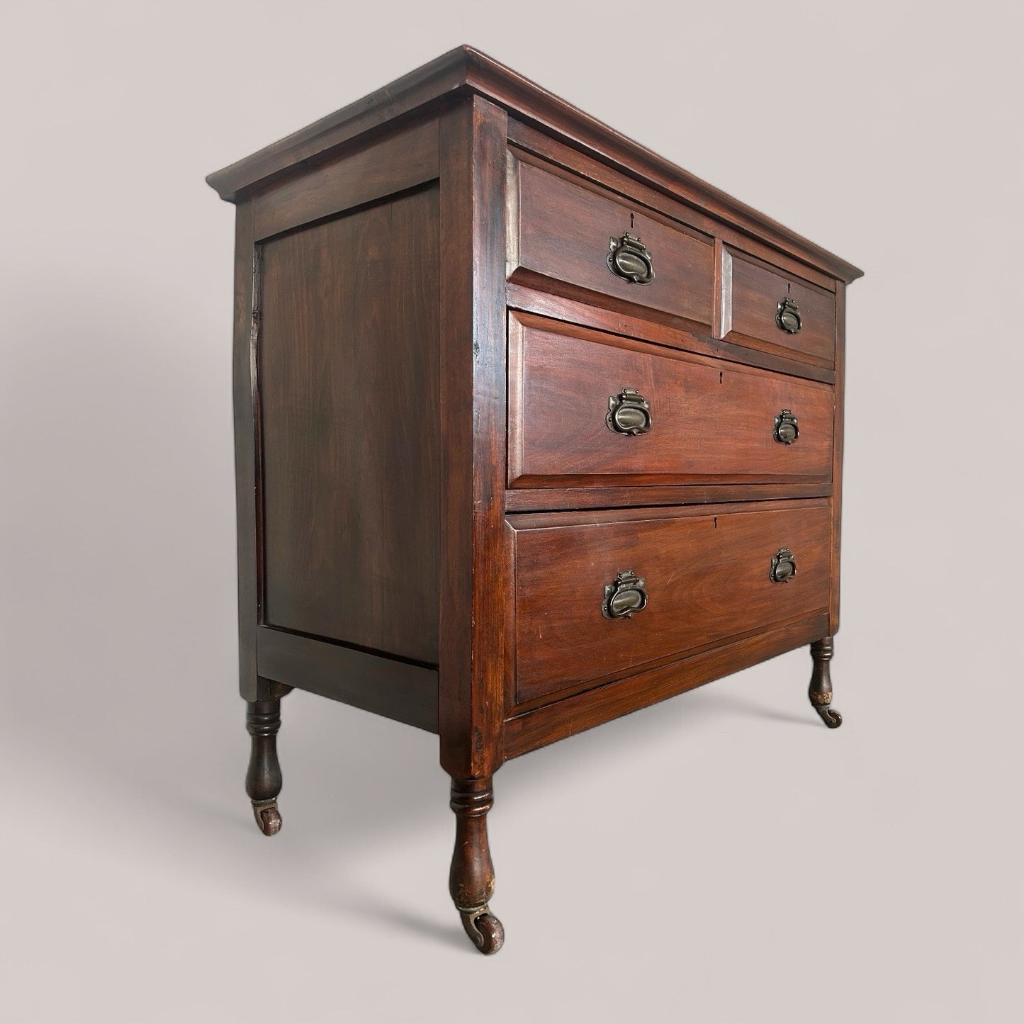 Edwardian Mahogany Chest of Drawers on Ceramic Castors c.1910