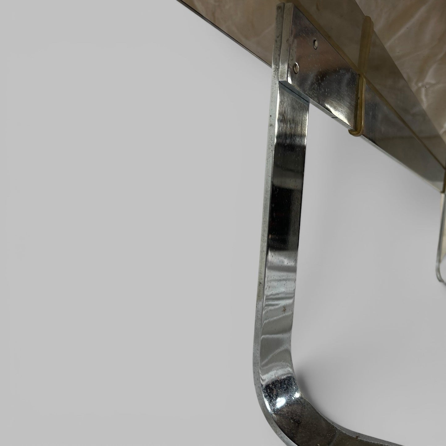 1970s Coffee Table – Smoked Glass and Chrome Frame