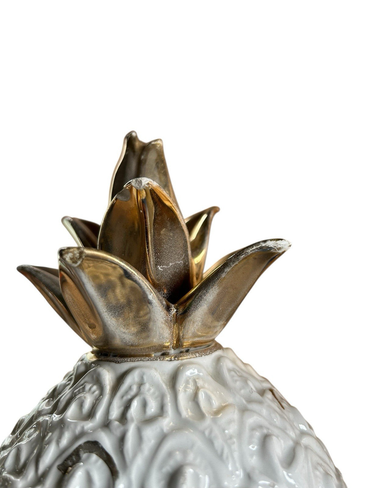 Pair Of Vintage Italian Ceramic Pineapples