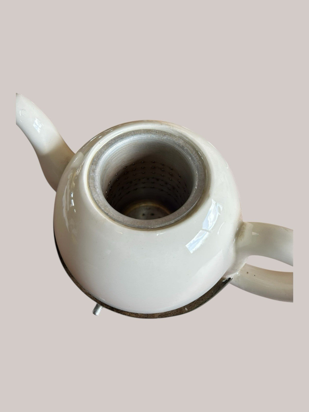 Everhot vintage teapot set, chrome and china