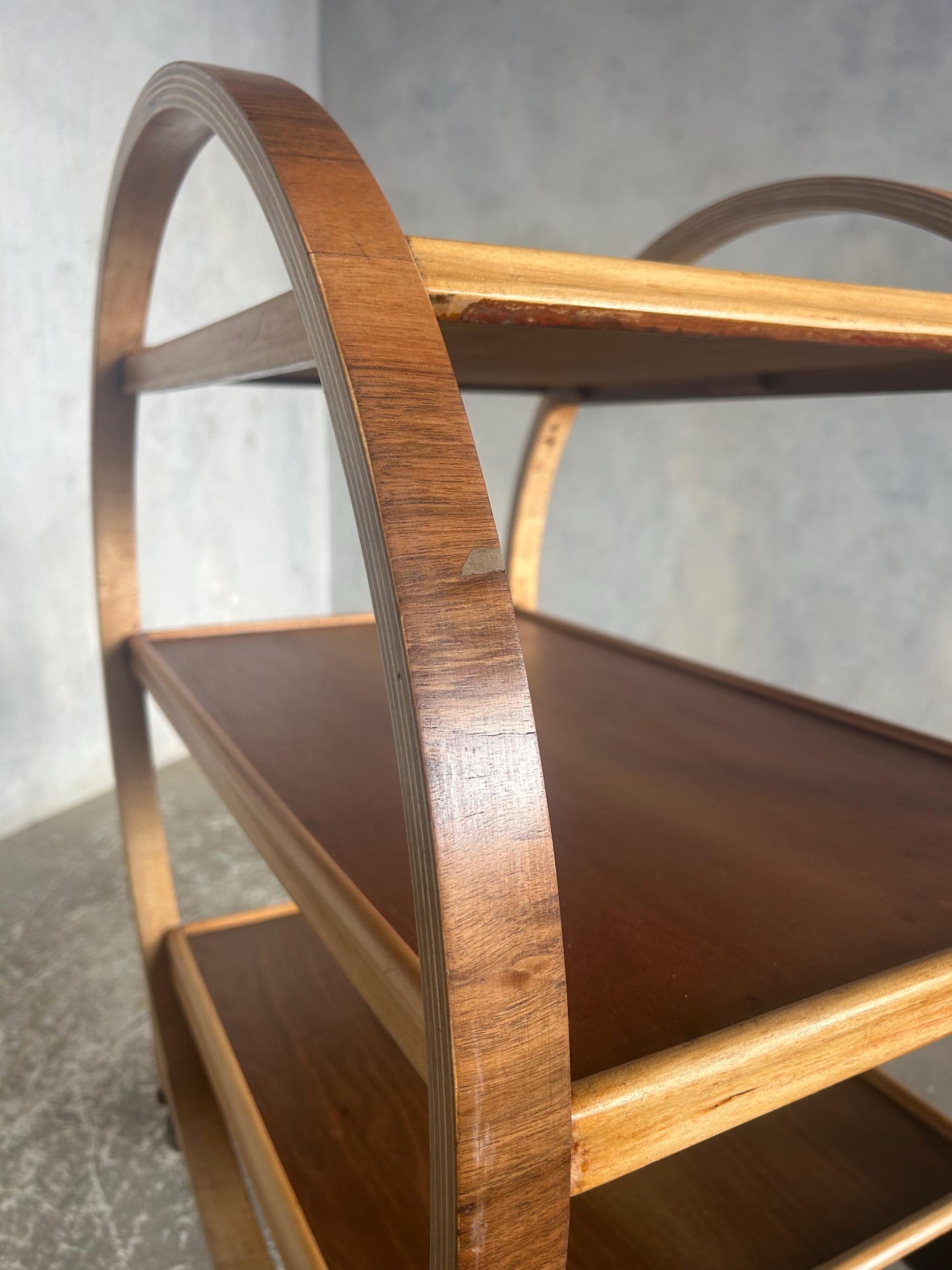 Art Deco 1930s Circular Drinks Trolley / hostess trolley