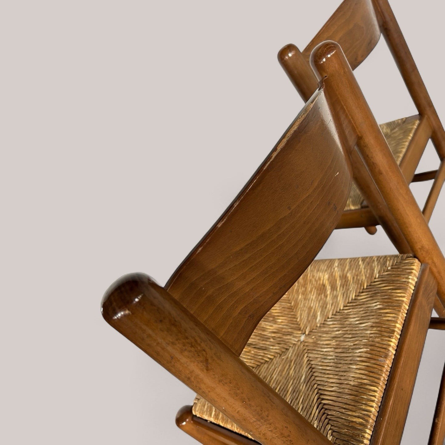 Pair of Italian Rush Dining Chairs