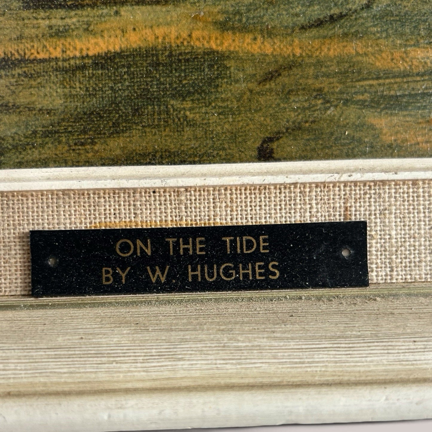 1960s Framed Maritime Print – On the Tide by W. Hughes – Nautical Seascape