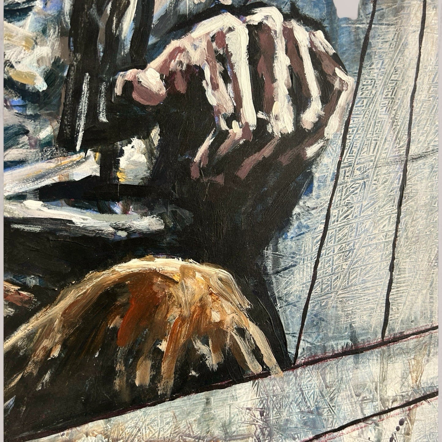 Original Expressionist Painting “Limbo – Dante’s Inferno” by T. Olney (2004)