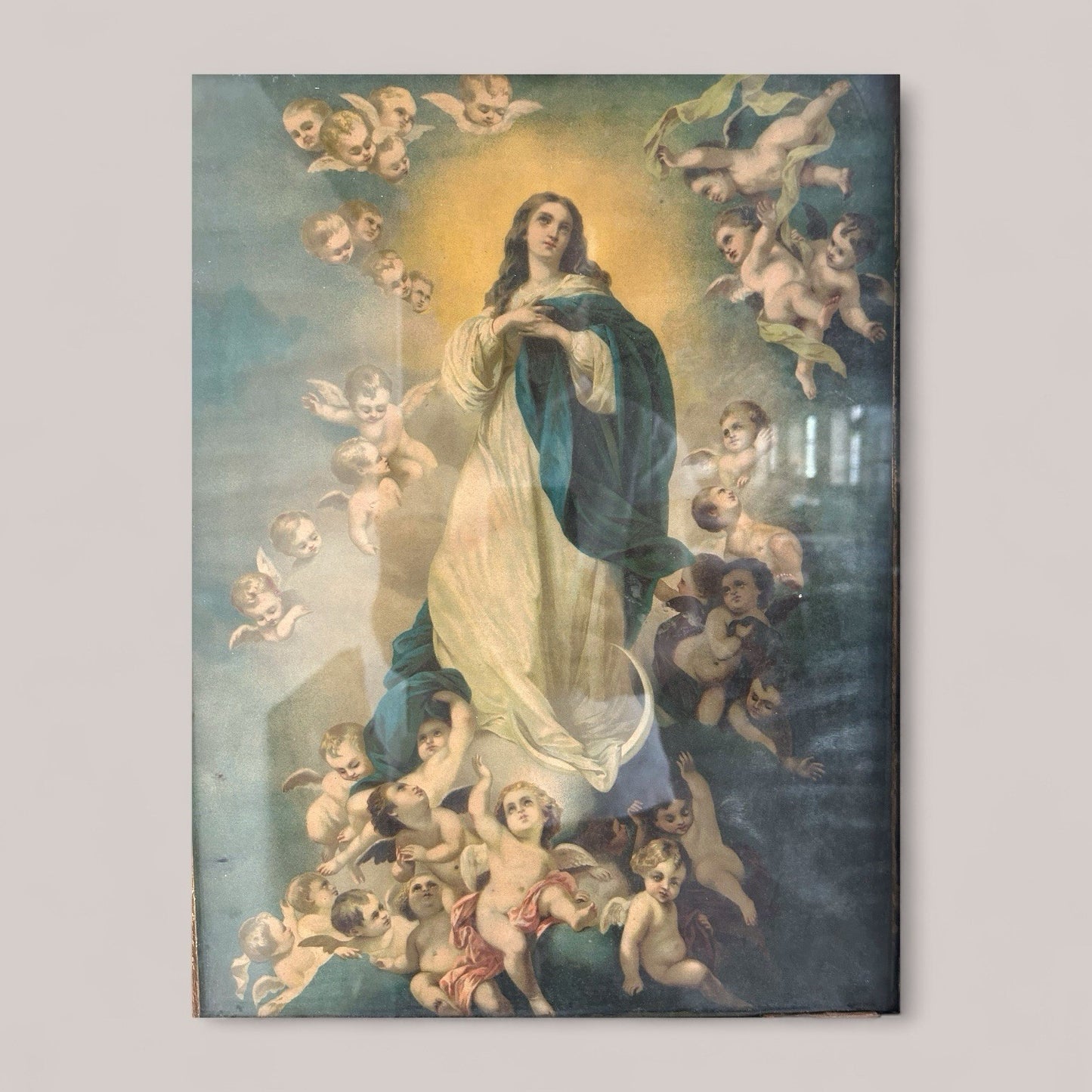 Gilt framed antique print - immaculate conception