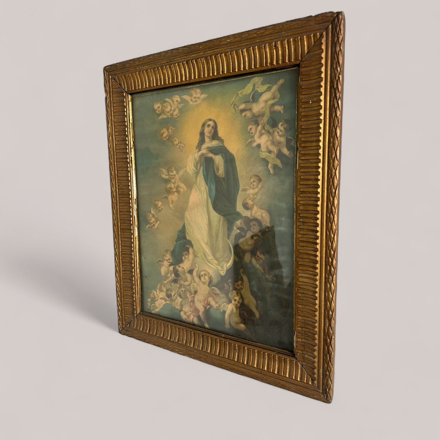 Gilt framed antique print - immaculate conception
