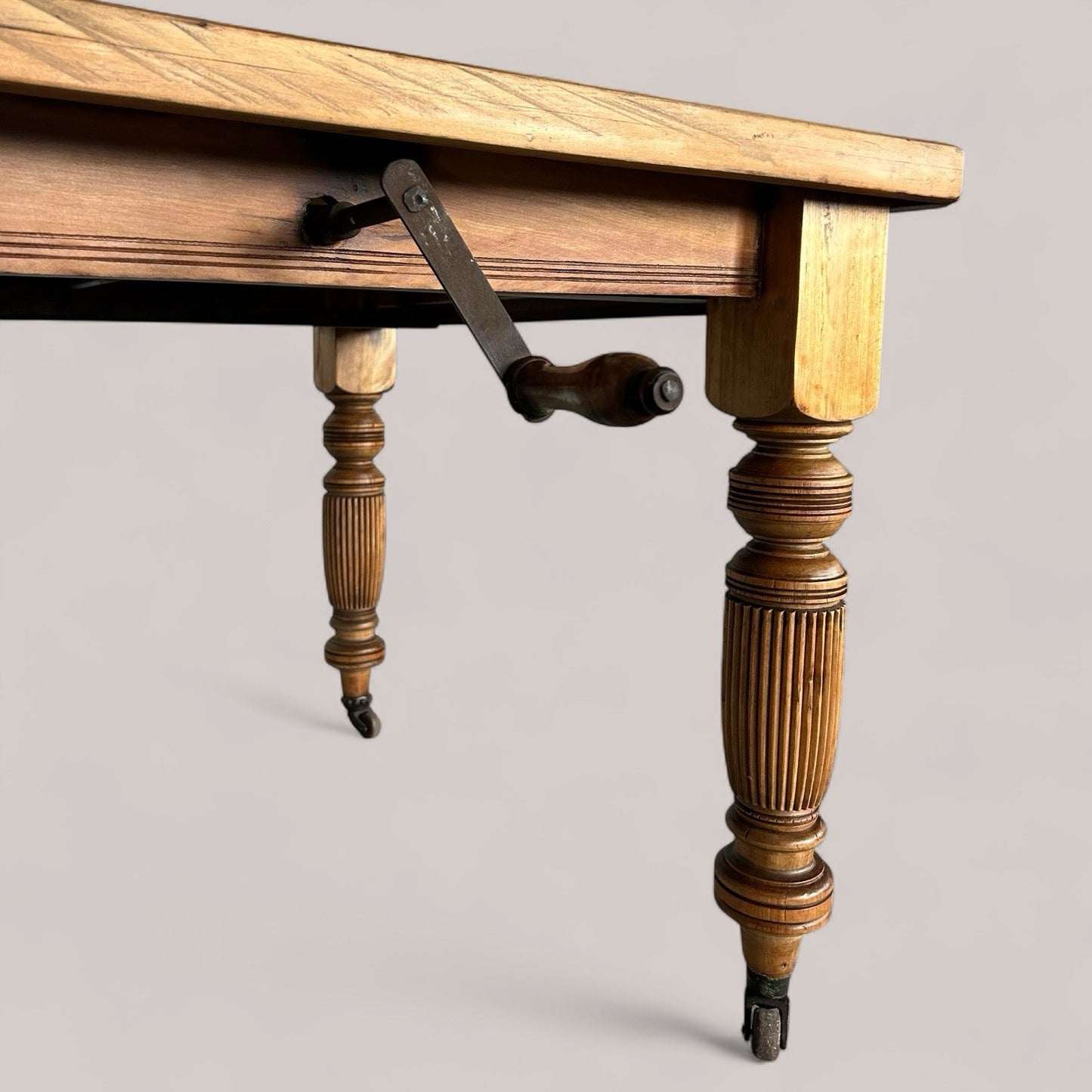 Victorian Wind Out stripped Pine Dining Table by Joseph Fitter