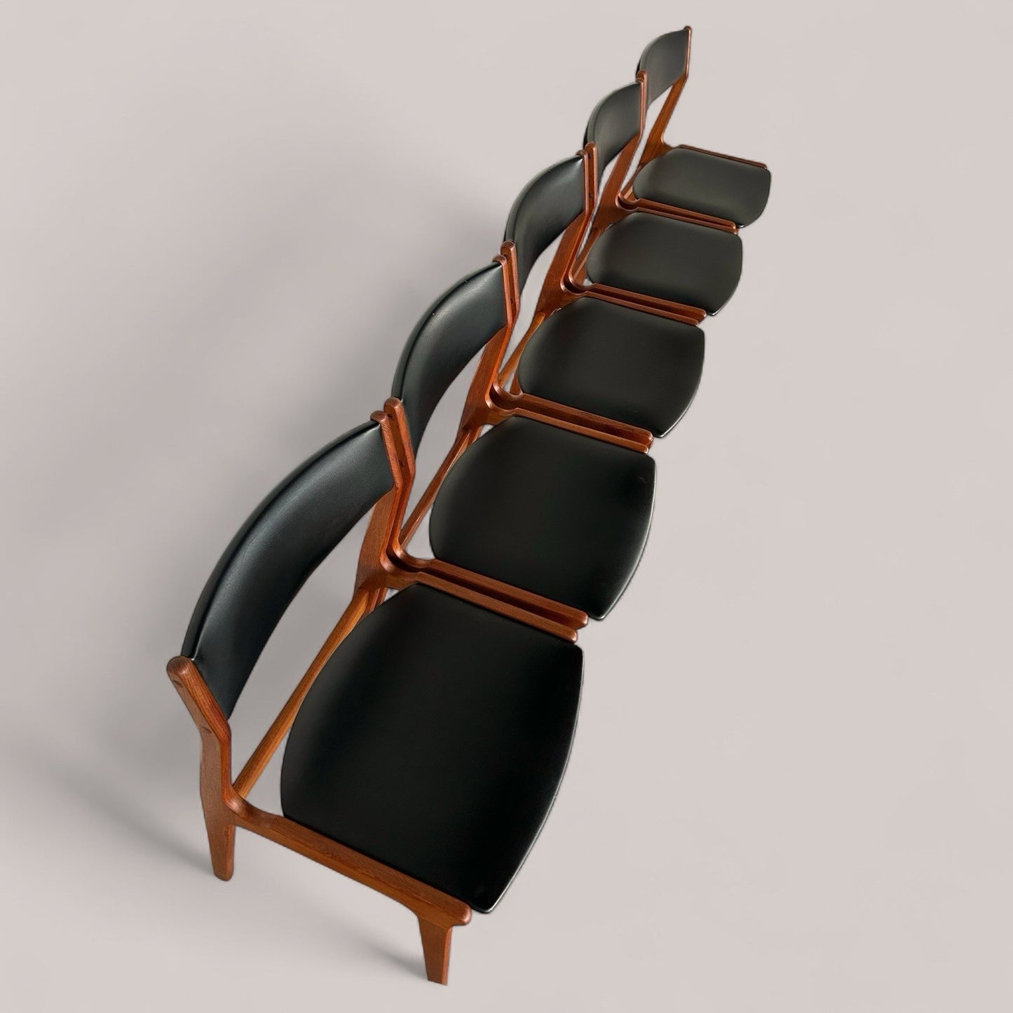 Set of 4 Danish Retro Mid Century Teak Dining Chairs by Erik Buch