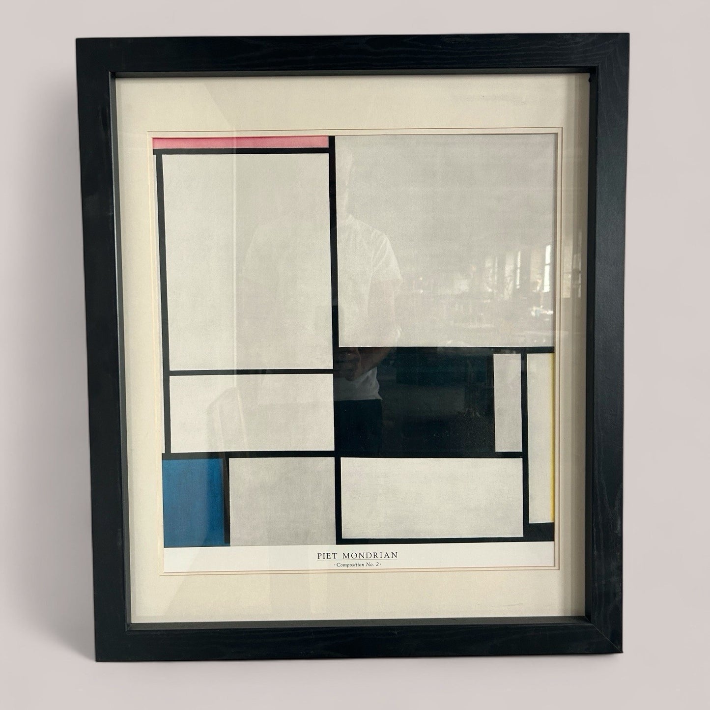 Framed Piet Mondrian Print Composition No. 2 in Black Frame (66x76.5cm)