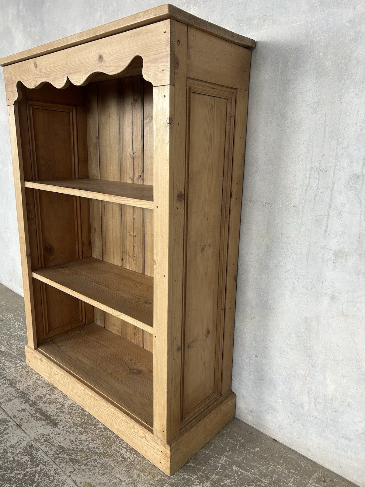 Vintage Solid Pine Rustic Bookcase / Shelving Unit