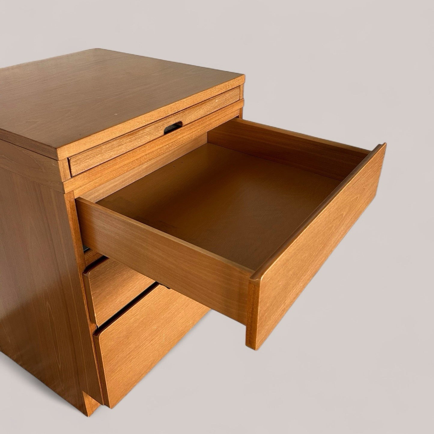 Tapley 33 Teak Desk with Three Drawers and Pull-Out Writing Surface
