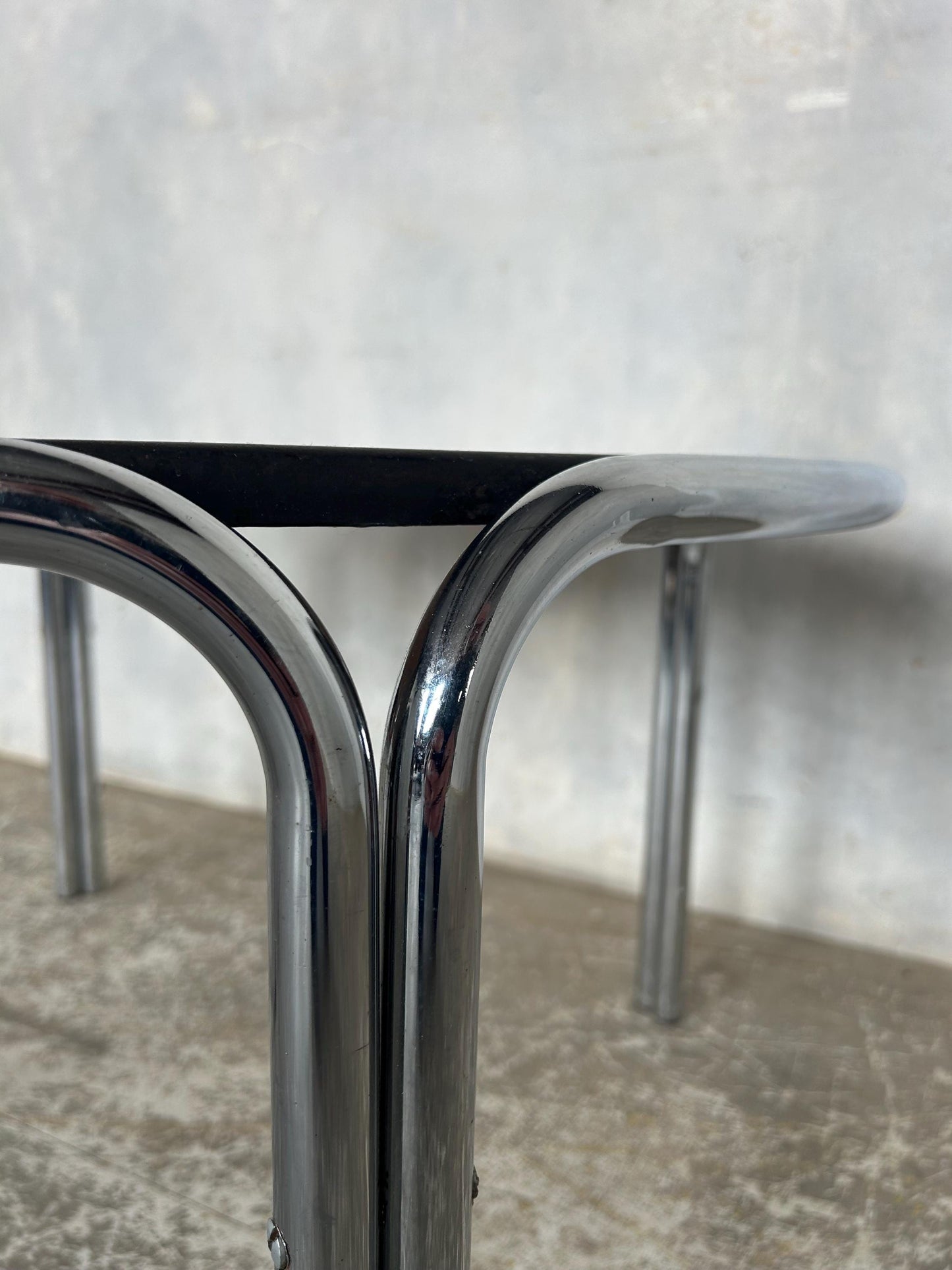 Retro 1970s Circular Coffee Table with Geometric Design