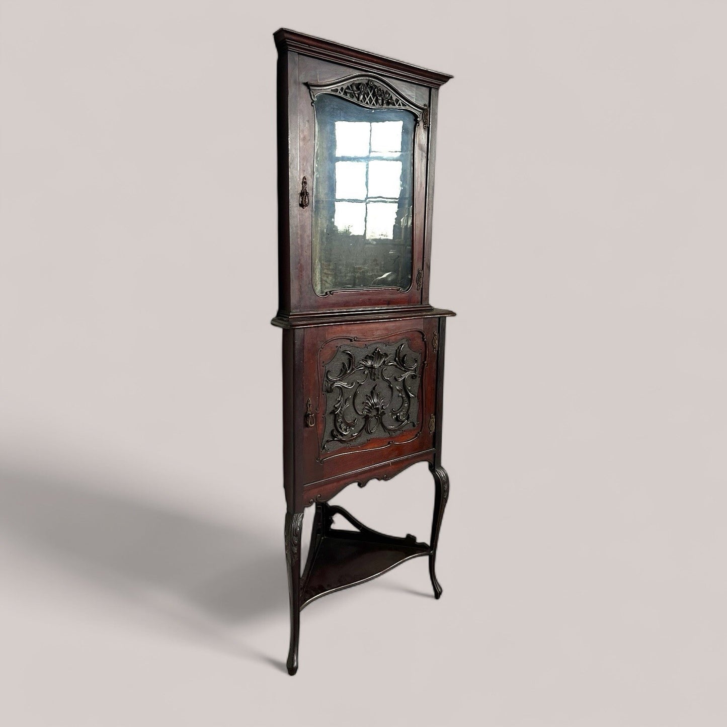 Antique Victorian Mahogany Corner Cabinet