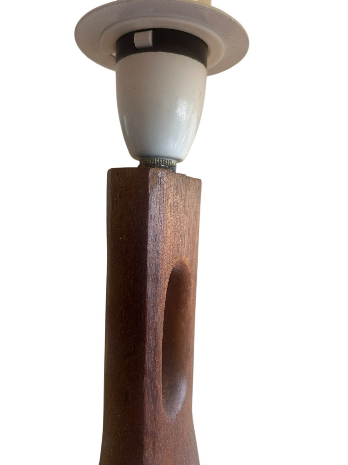 Hand Carved Vintage Teak Table Lamp