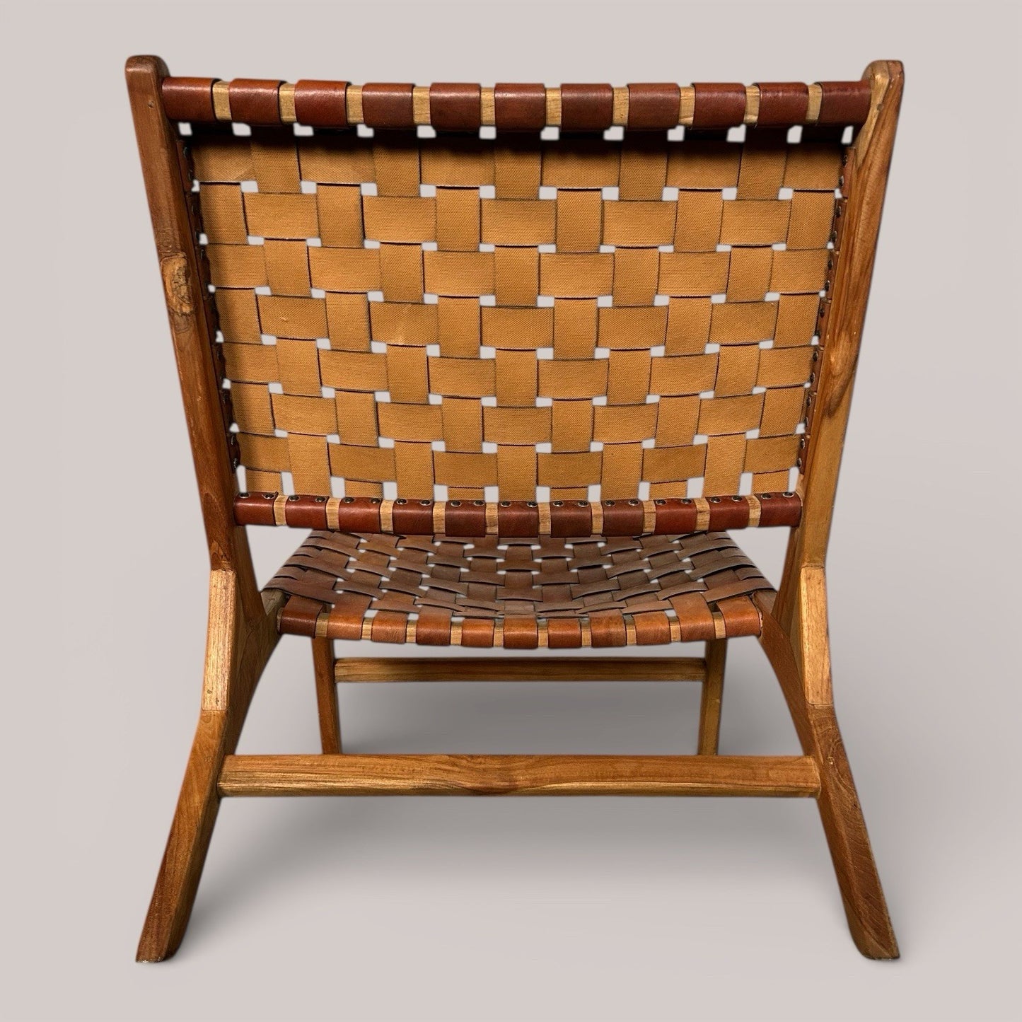 Scandinavian Style Woven Leather Lounge Chair