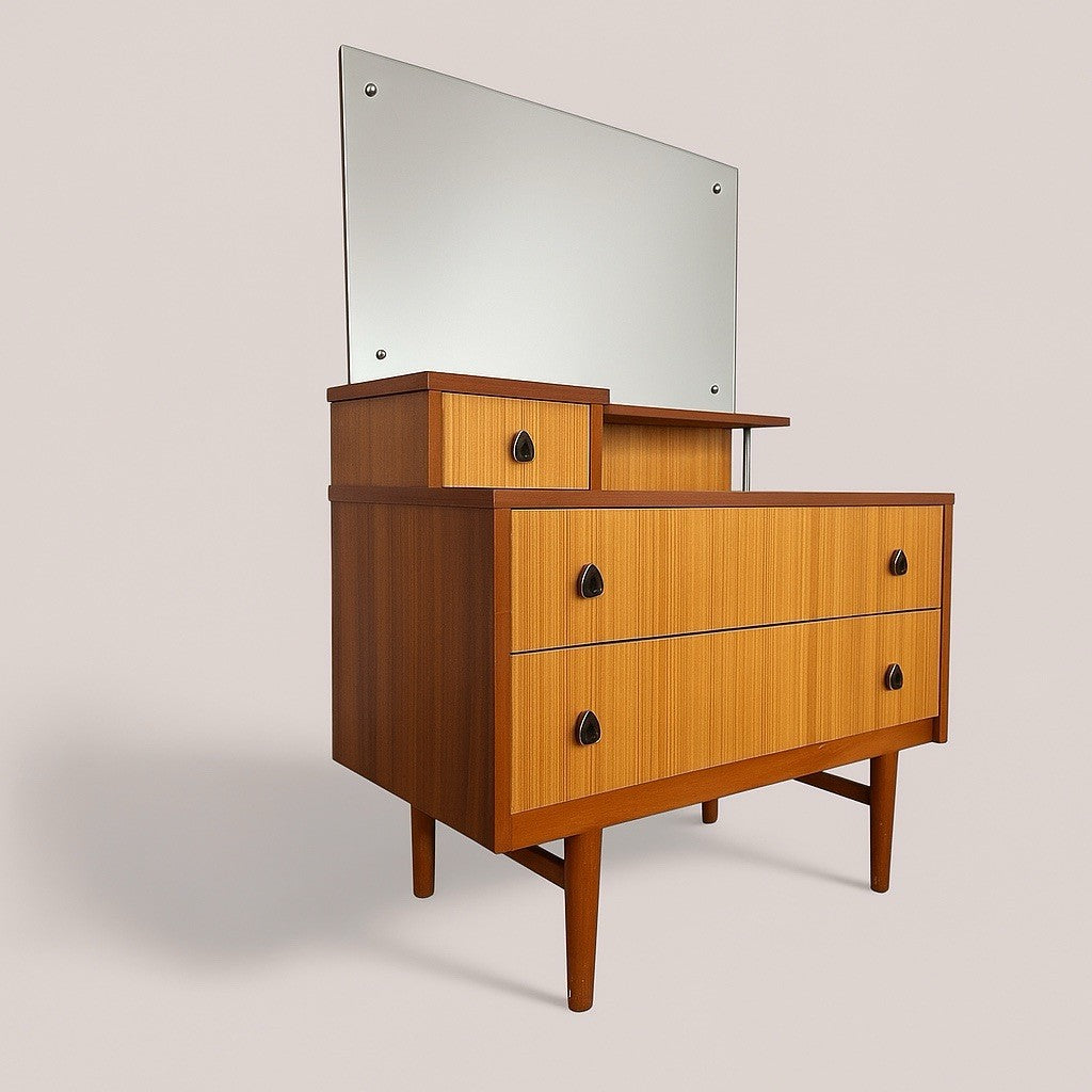 Mid Century Dressing Table with Mirror – 1960s Teak