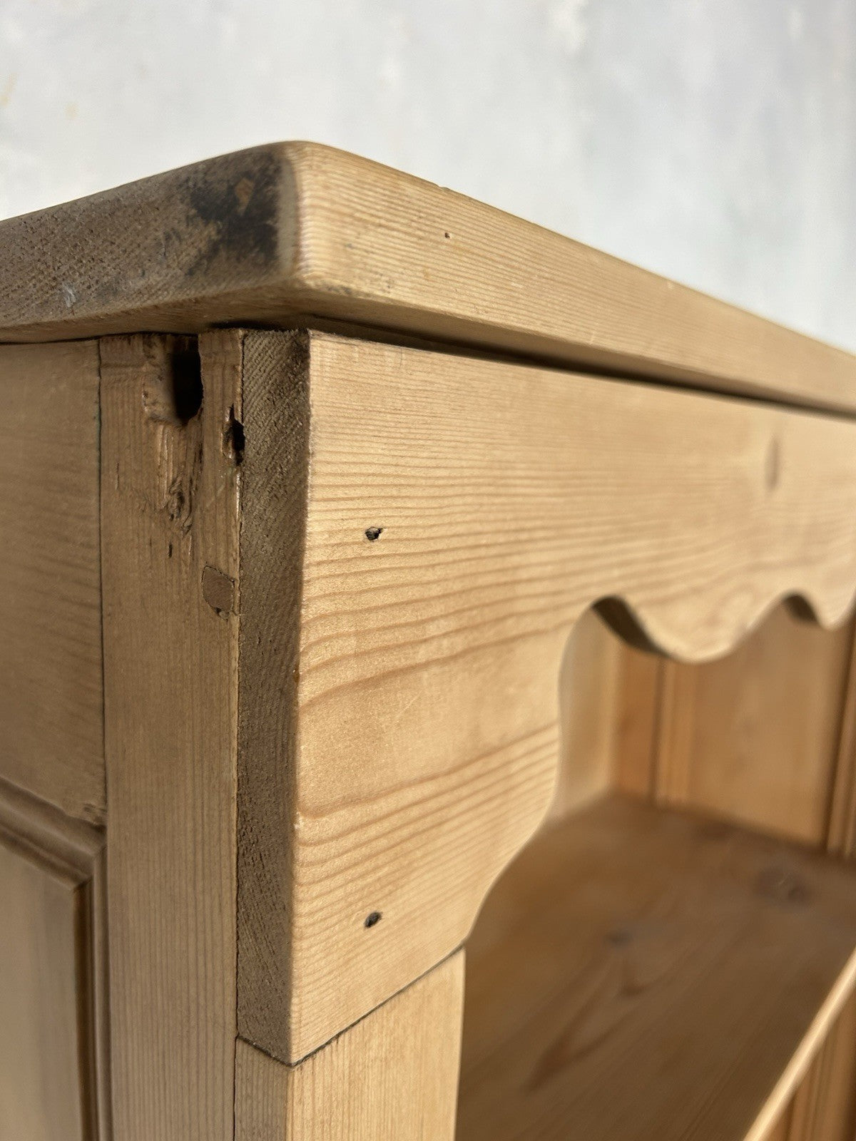 Vintage Solid Pine Rustic Bookcase / Shelving Unit