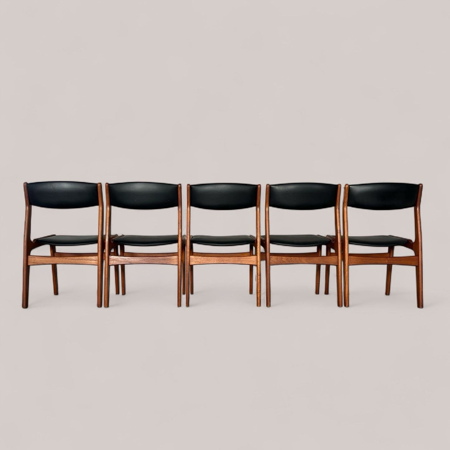 Set of 4 Danish Retro Mid Century Teak Dining Chairs by Erik Buch