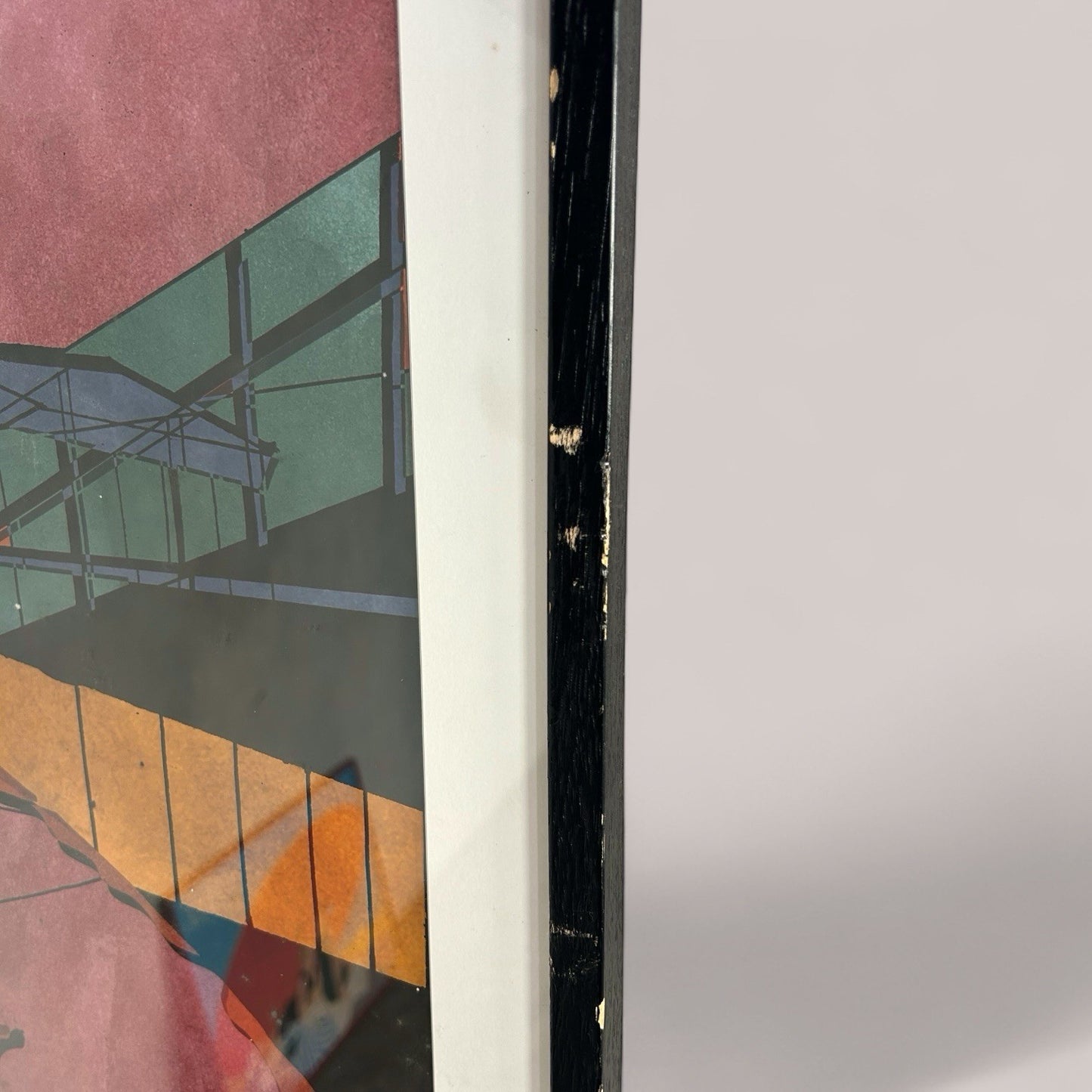 Josh Mackay Signed 2006 Postmodern Architectural Print – Framed Abstract Art