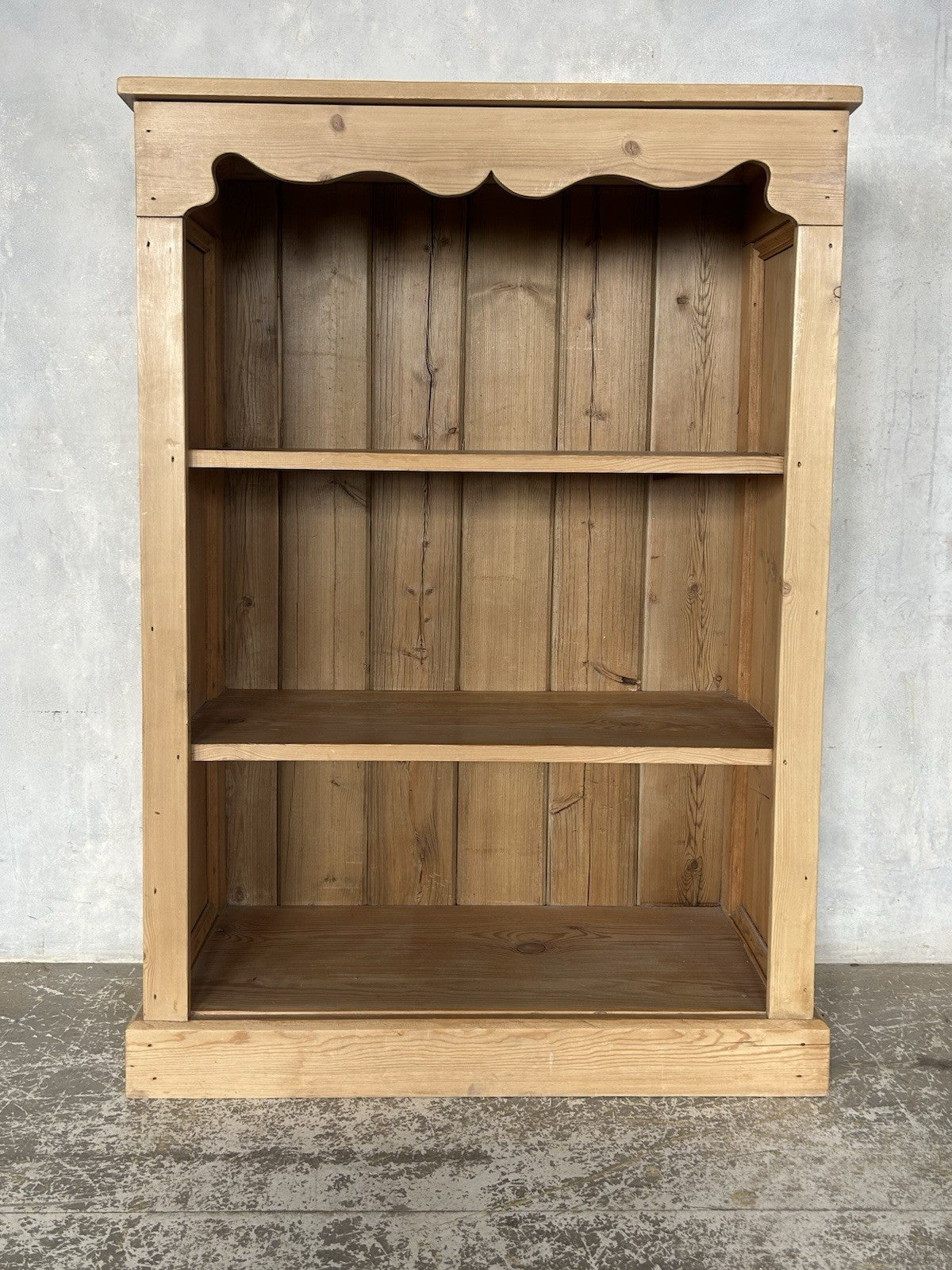 Vintage Solid Pine Rustic Bookcase / Shelving Unit