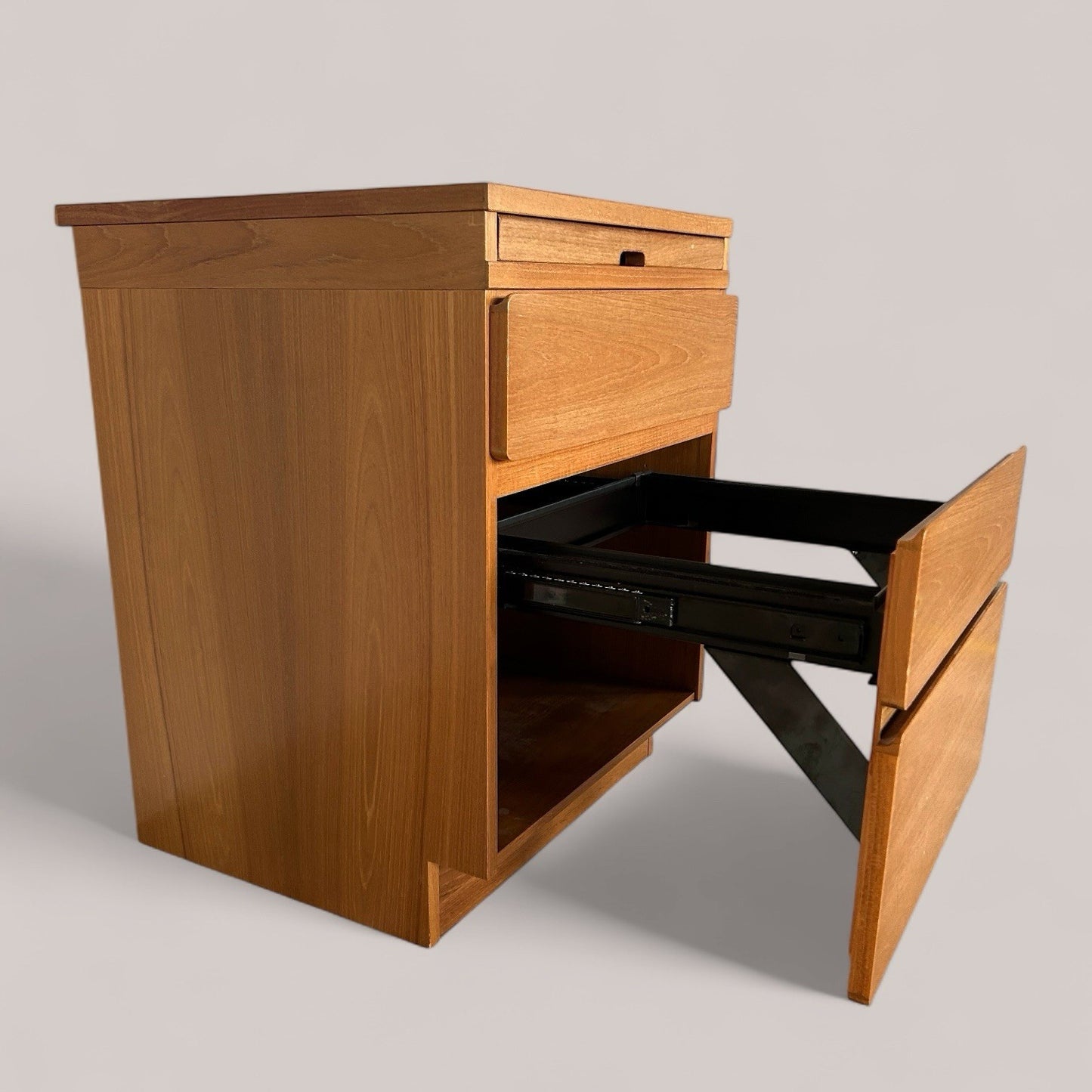 Tapley 33 Teak Desk with Three Drawers and Pull-Out Writing Surface